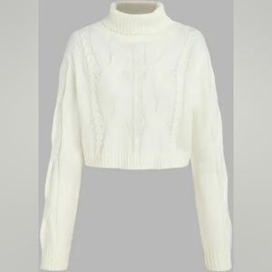 Cider knitted turtleneck cropped sweater